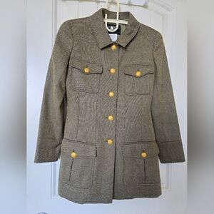 Chanel 96A Blue Green Military Jacket 38Fr